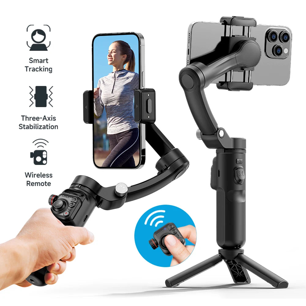 3-Axis Smartphone Gimbal Stabilizer – Foldable, App Control