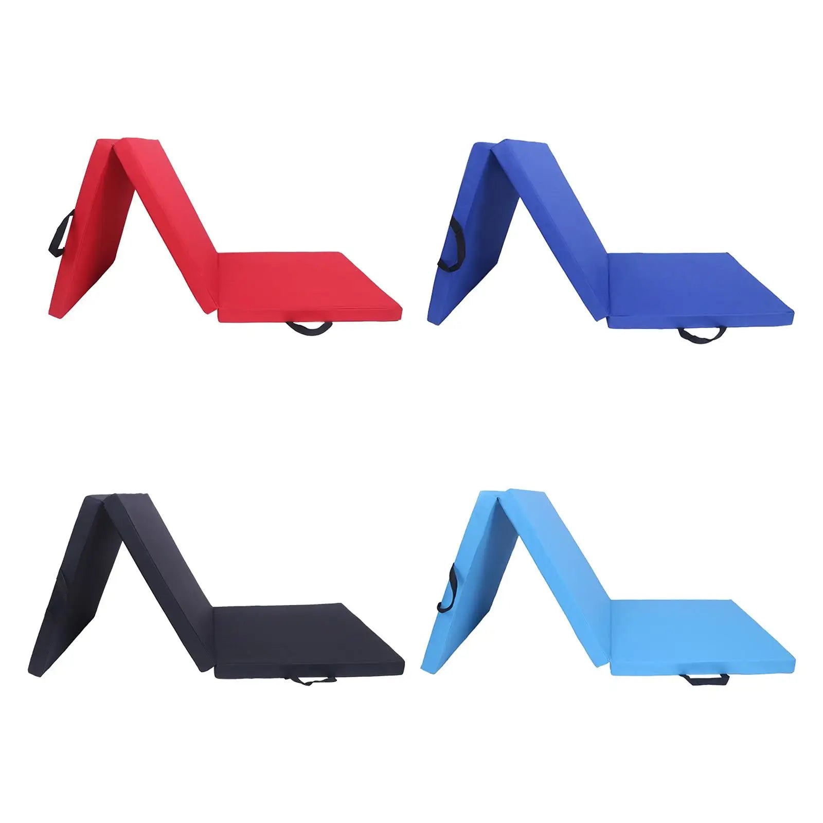 Tri-Fold Exercise Mat with Handle – Thick Padded Support