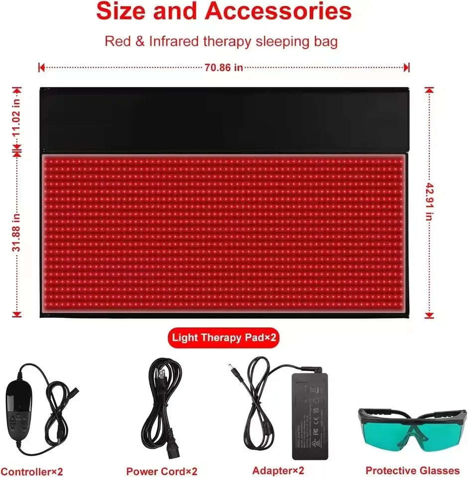 LED Red Light Therapy Mat 660nm 850nm Full Body Pad