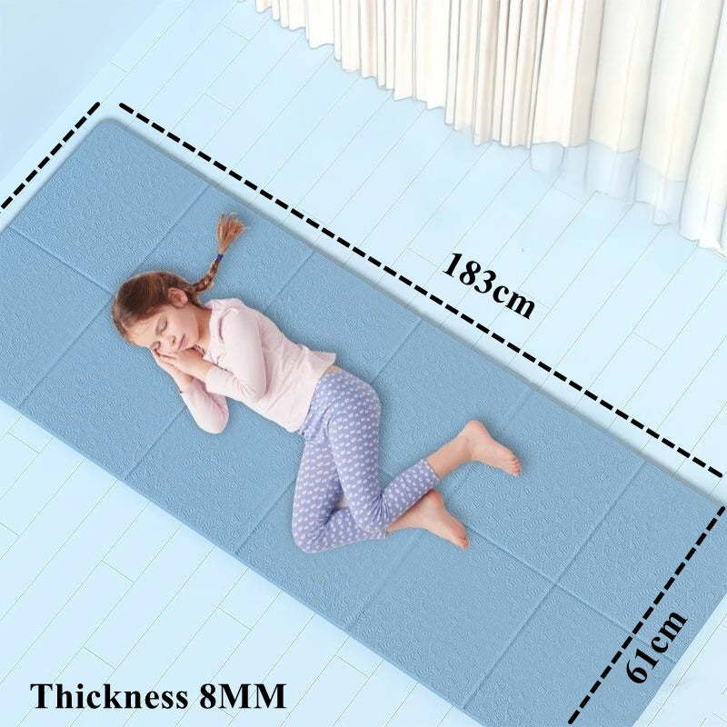 Foldable TPE Yoga Mat – Non-Slip Travel Exercise Pad