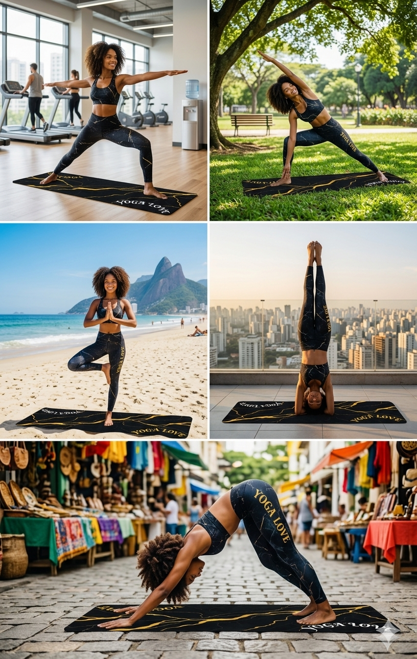 Printify non-slip thick yoga mat, ideal for Pilates and workout routines, perfect for home gym exercise and fitness activities.