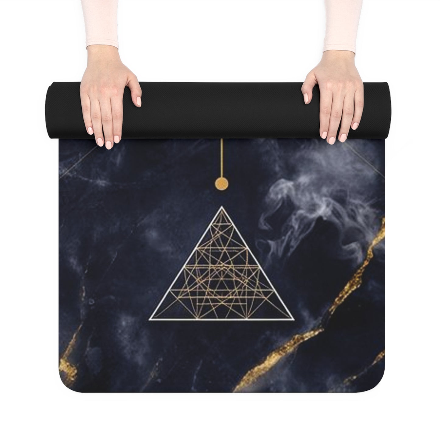Sacred Geometry Flower of Life Rubber Yoga Mat | Mystic Marble Design - Best Yoga Mats for Home Workouts