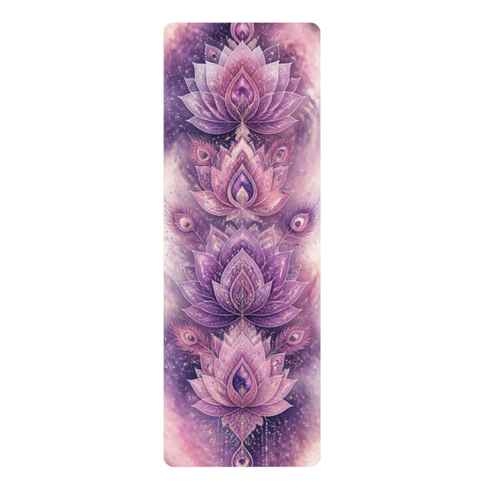 Purple Lotus Pattern Rubber Yoga Mat | Floral Mandala Alignment - Best Yoga Mats for Home Workouts
