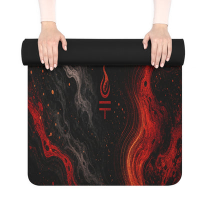 Fiery Swirl Foam Yoga Mat, Thick Non-Slip Exercise Mat for Stretching & Low Impact Workouts - Best Yoga Mats for Home Workouts