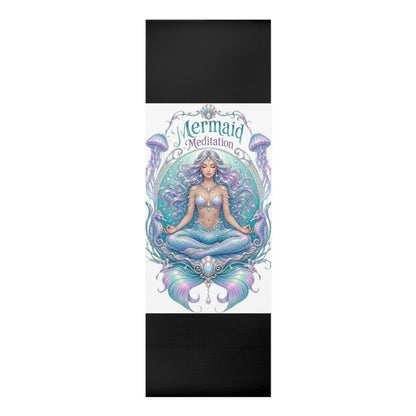 Mermaid Pose Illustration Foam Yoga Mat | Pastel Ocean Meditation - Best Yoga Mats for Home Workouts