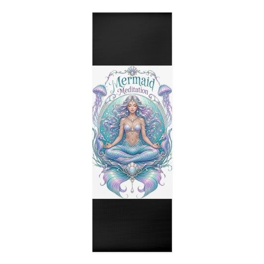 Mermaid Pose Illustration Foam Yoga Mat | Pastel Ocean Meditation - Best Yoga Mats for Home Workouts