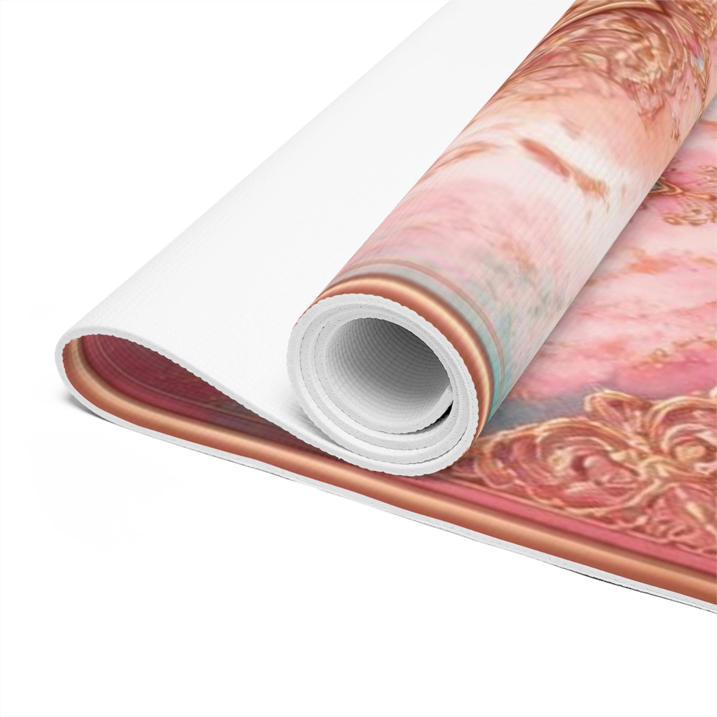 Pink Heart Mandala Foam Yoga Mat | Lotus Floral Chakra Design - Best Yoga Mats for Home Workouts