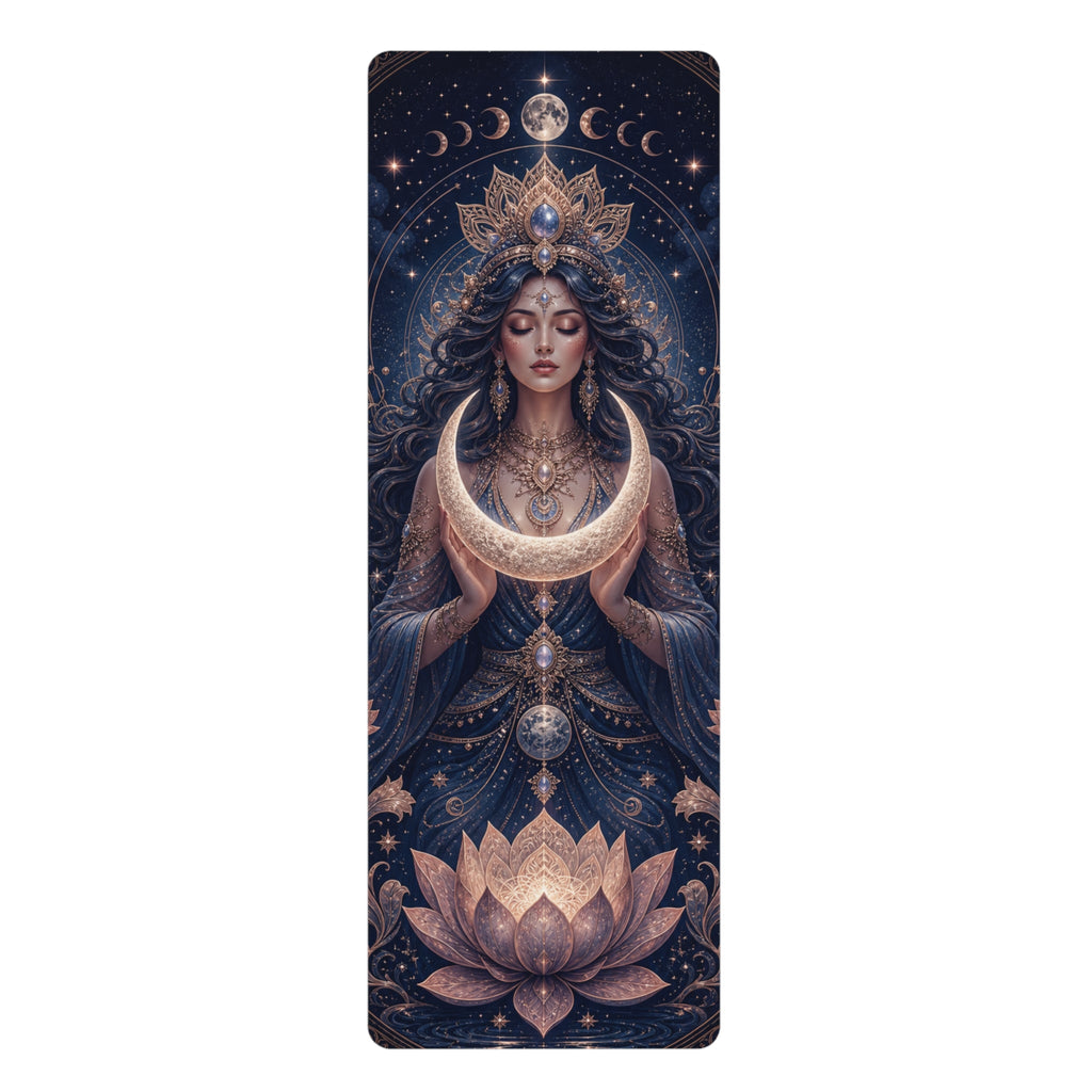 Goddess of the Moon Rubber Yoga Mat |Balance Training Yoga Mat, Non Slip Workout Mat, Fitness Accessory Printify