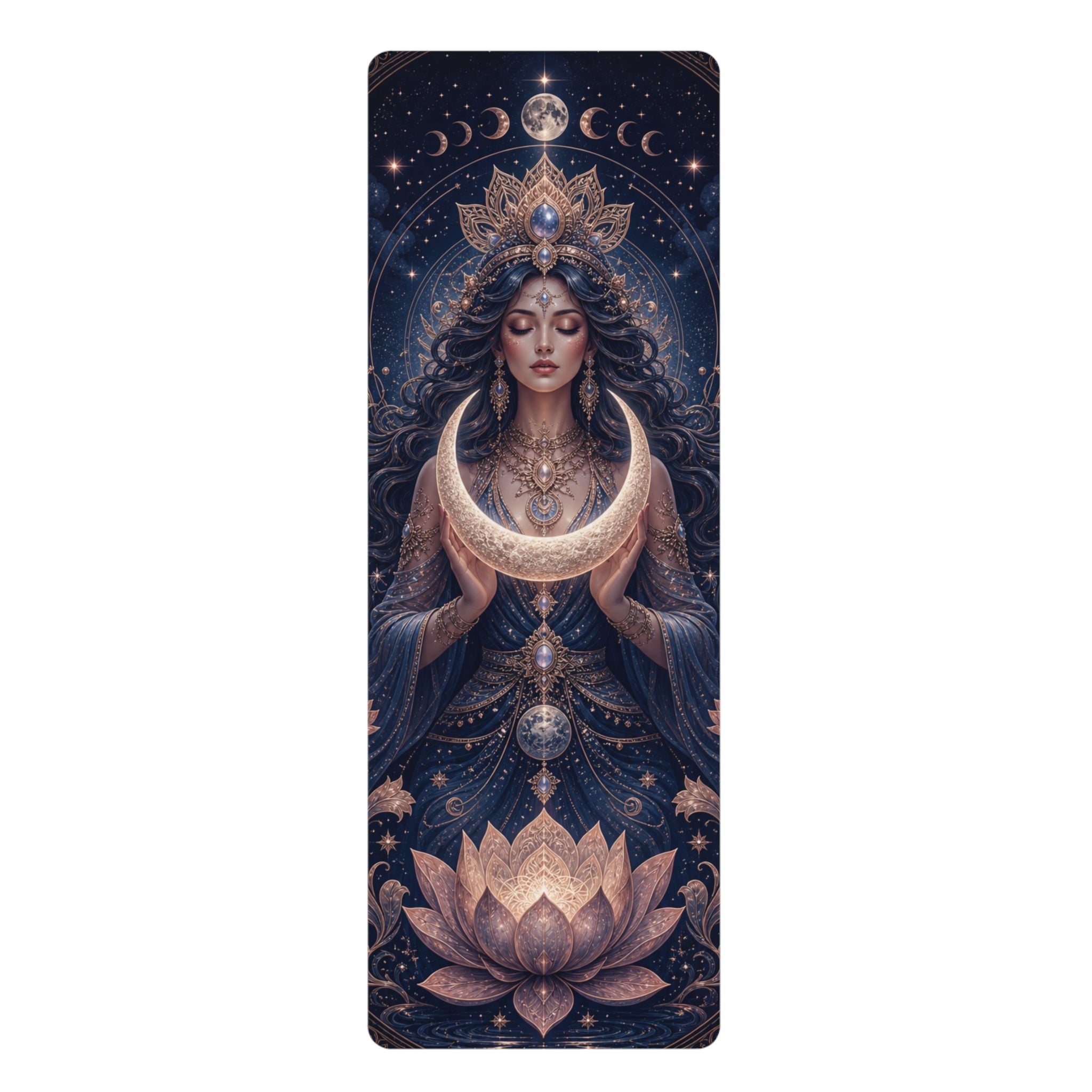 Goddess of the Moon Rubber Yoga Mat |Balance Training Yoga Mat, Non Slip Workout Mat, Fitness Accessory Printify