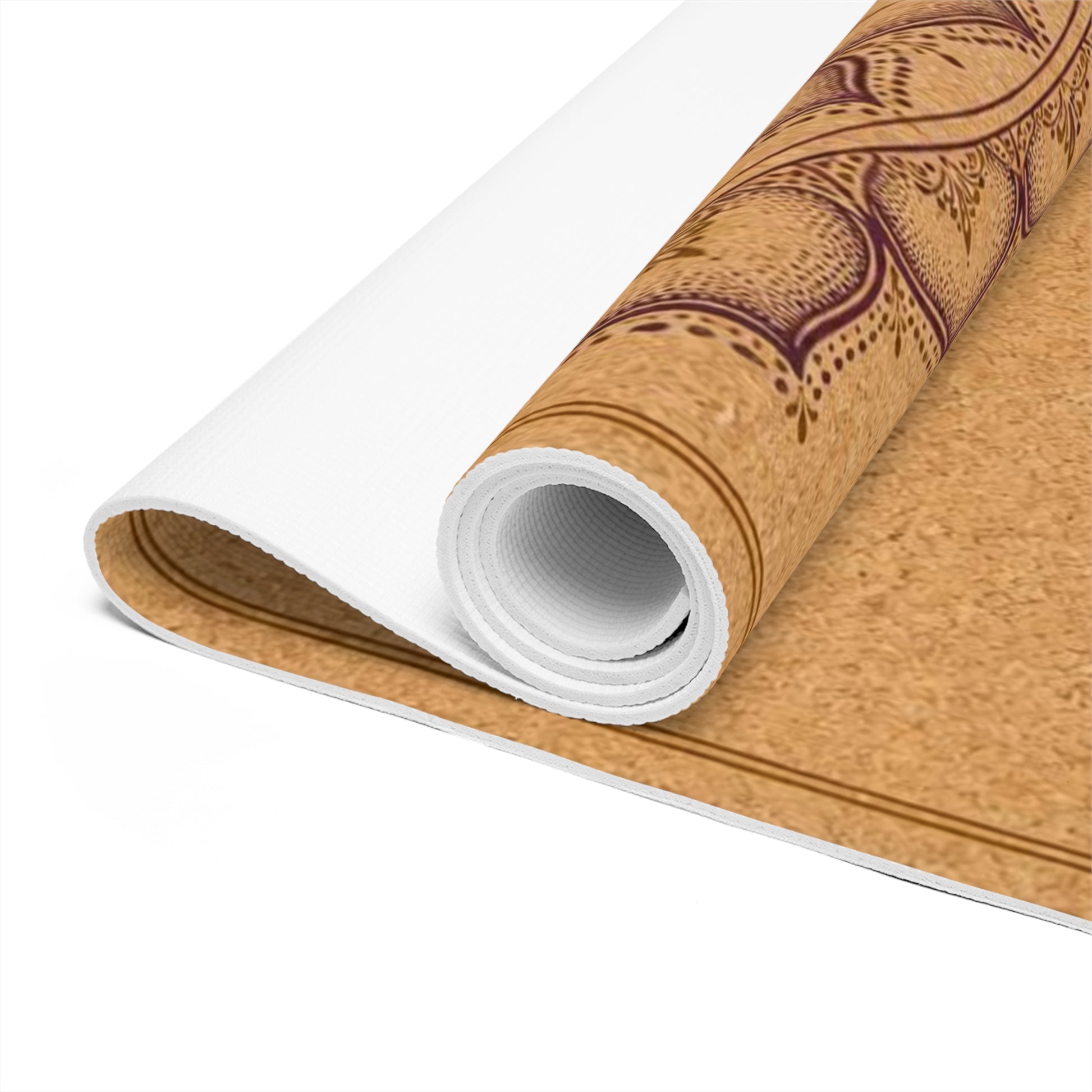 Sri Yantra Mandala Yoga Mat | Cork-Style Foam Alignment Mat Printify