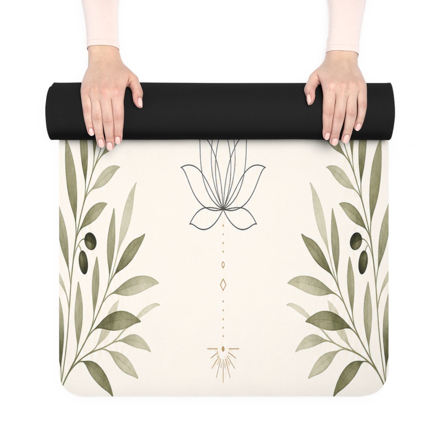 Yoga Love lotus meditation design Rubber Mat | botanical yoga mat - Best Yoga Mats for Home Workouts