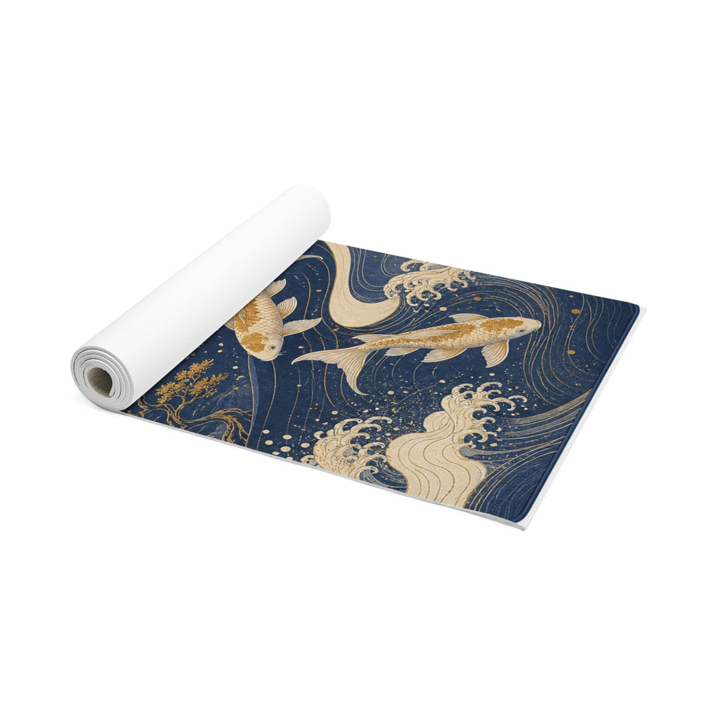 Celestial Yoga Mat for Women, Non Slip Exercise Mat, Meditation & Fitness Gift | Japanese-Inspired Sun and River Design Printify