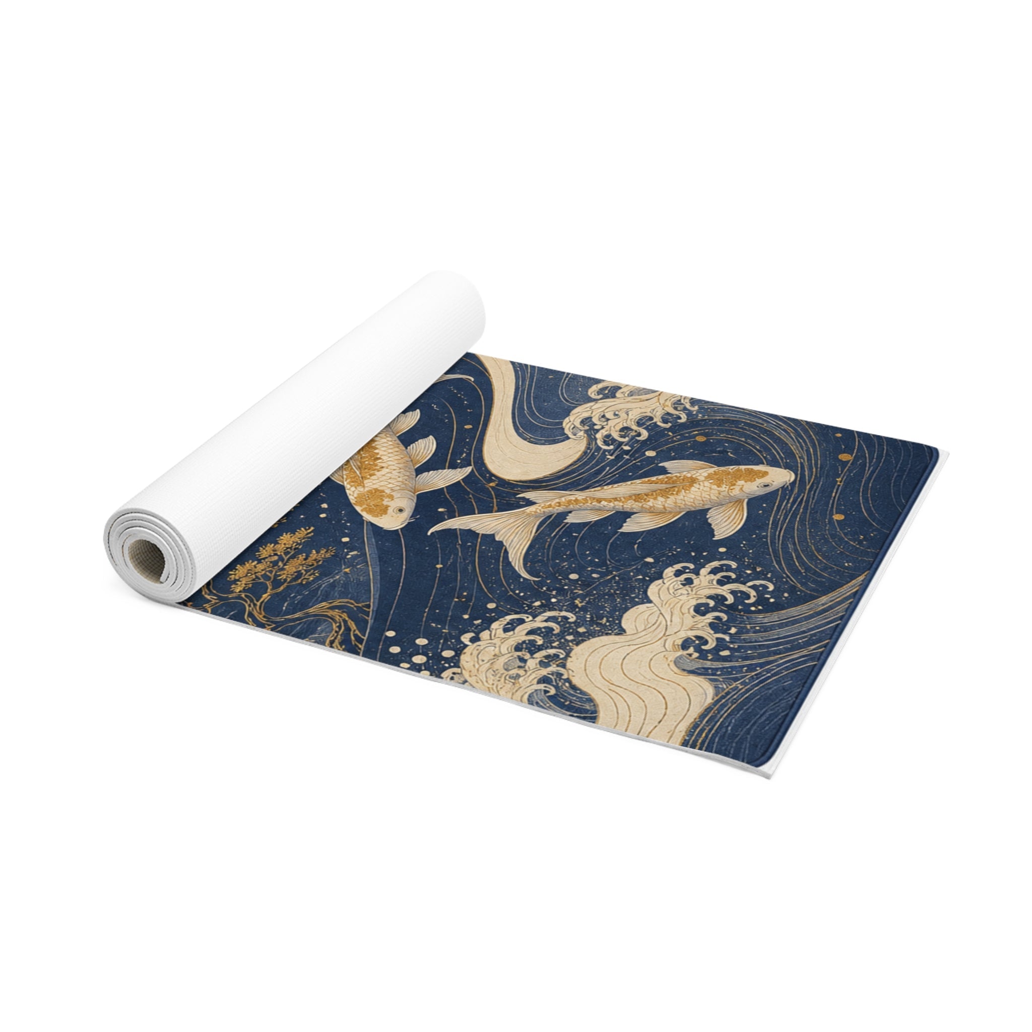 Celestial Yoga Mat for Women, Non Slip Exercise Mat, Meditation & Fitness Gift | Japanese-Inspired Sun and River Design Printify