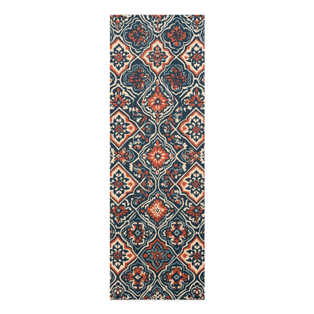 Moroccan Tile Pattern Foam Yoga Mat | Vintage Boho Mandala Design Printify