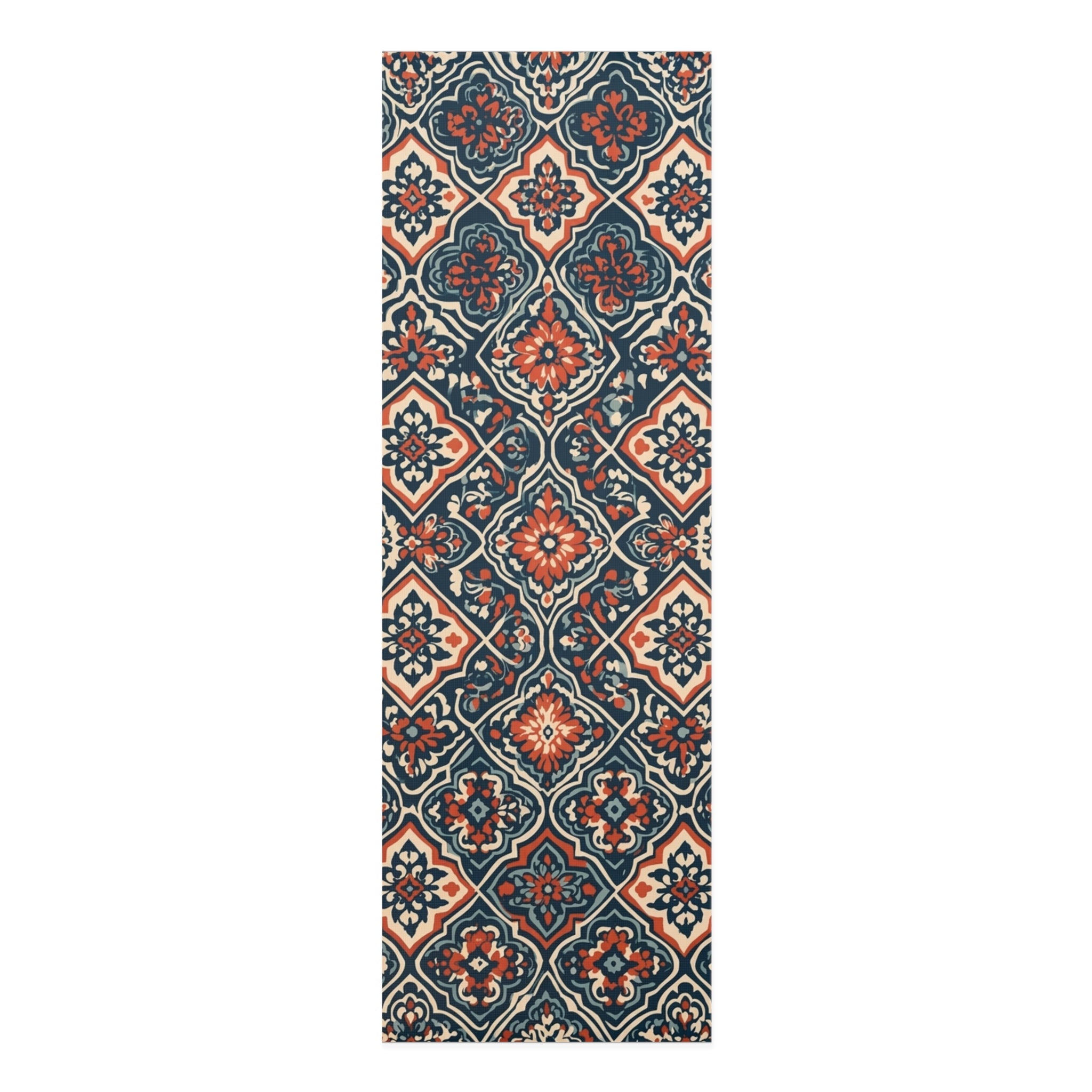 Moroccan Tile Pattern Foam Yoga Mat | Vintage Boho Mandala Design Printify