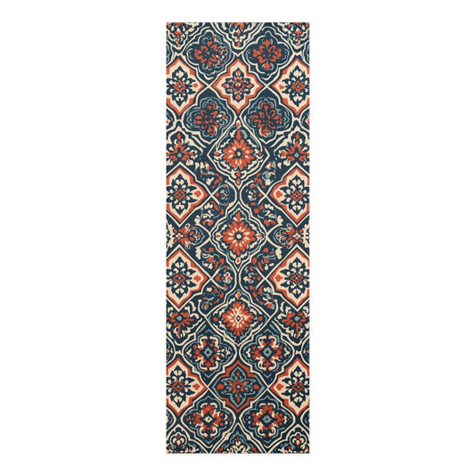 Moroccan Tile Pattern Foam Yoga Mat | Vintage Boho Mandala Design - Best Yoga Mats for Home Workouts
