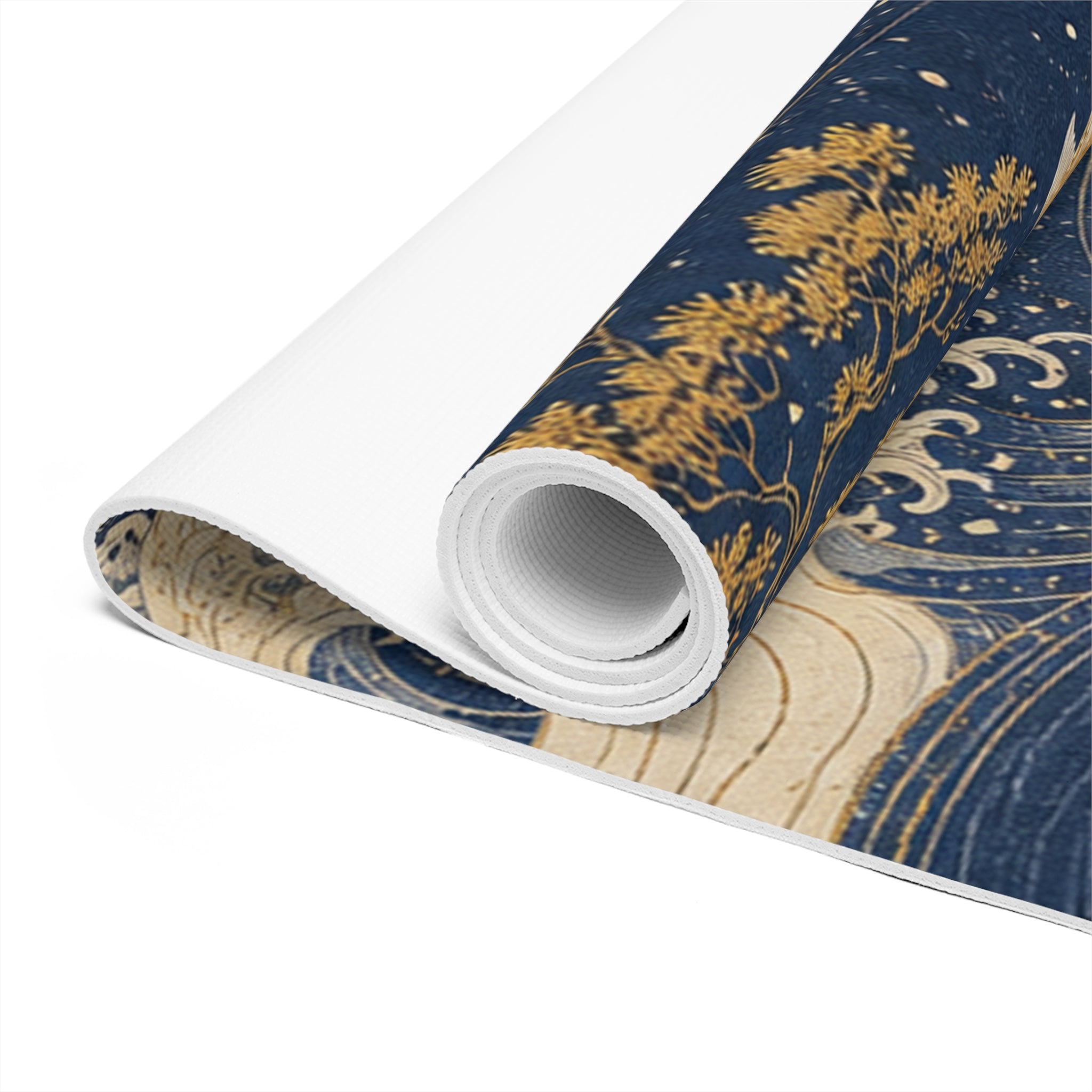 Celestial Yoga Mat for Women, Non Slip Exercise Mat, Meditation & Fitness Gift | Japanese-Inspired Sun and River Design Printify
