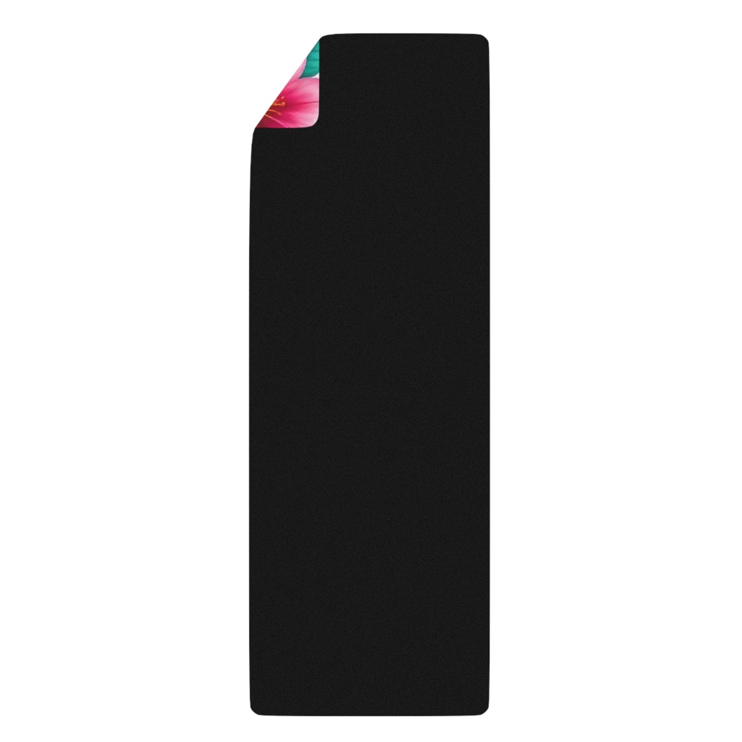 Hummingbird Floral Rubber Yoga Mat | Tropical Flowers, Pink Background - Best Yoga Mats for Home Workouts