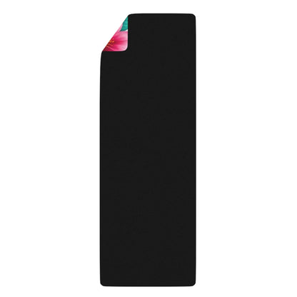 Hummingbird Floral Rubber Yoga Mat | Tropical Flowers, Pink Background - Best Yoga Mats for Home Workouts