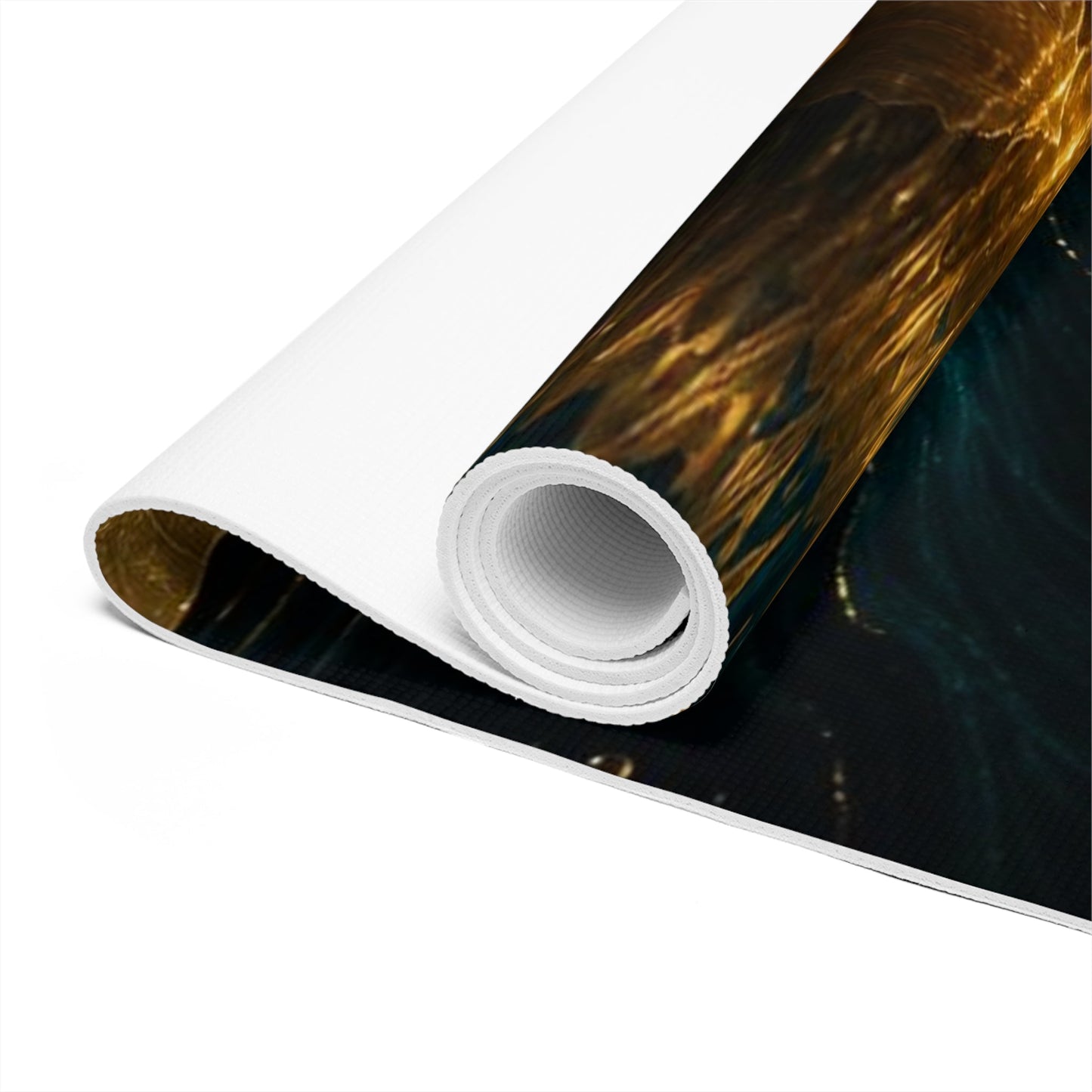 Golden Lotus Meditation Foam Yoga Mat | Lotus Flower Mandala Design - Best Yoga Mats for Home Workouts