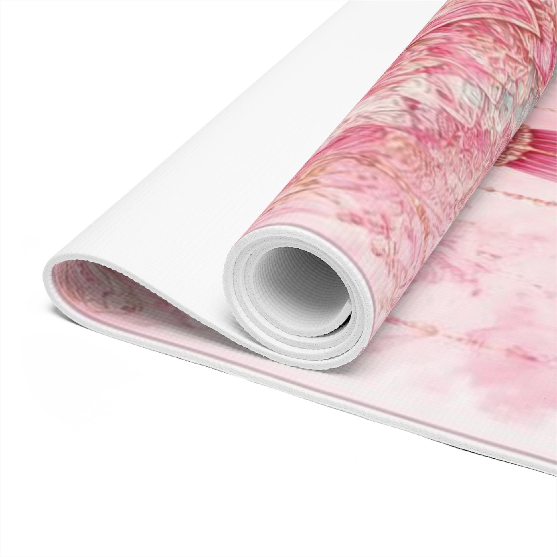 Pink Heart Mandala Foam Yoga Mat | Sacred Lotus Tassel Design - Best Yoga Mats for Home Workouts