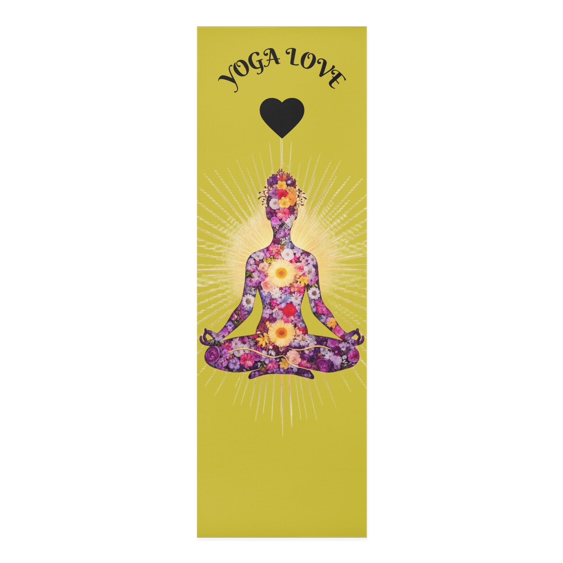 Floral Meditating Figure Yoga Love Foam Yoga Mat | Pink Chakra Design - Best Yoga Mats for Home Workouts