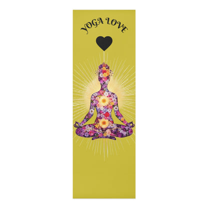 Floral Meditating Figure Yoga Love Foam Yoga Mat | Pink Chakra Design - Best Yoga Mats for Home Workouts