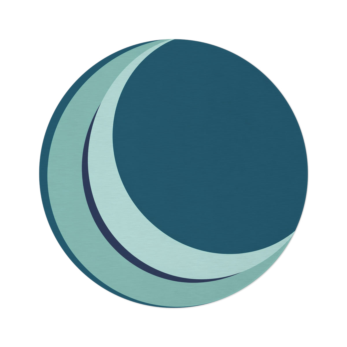 Teal Crescent Moon Round Rug | Modern Geometric Nursery Accent Printify