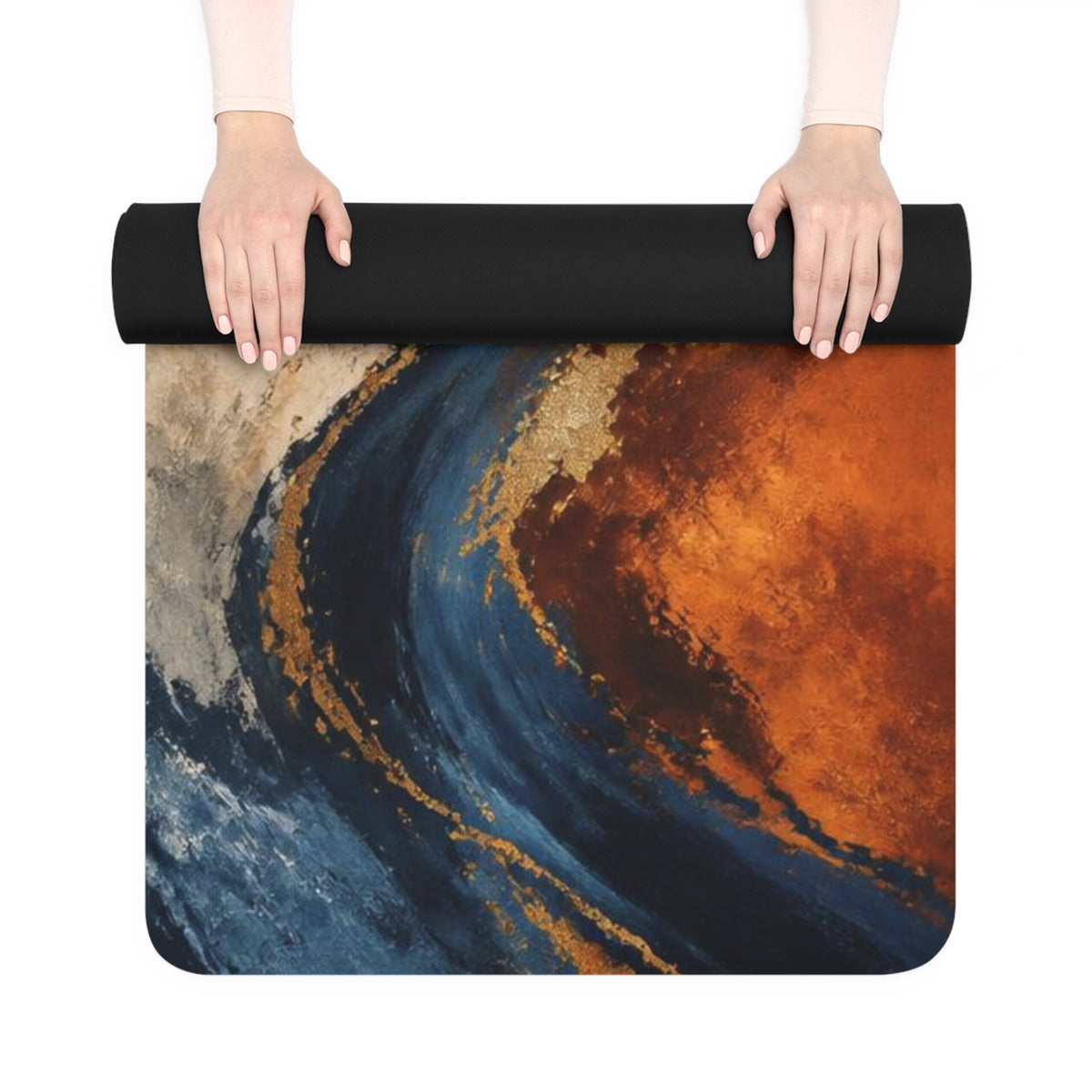 Personalized Non-Slip Yoga Mat | Custom Colorful Wave Design, Pilates, Home Gym Printify