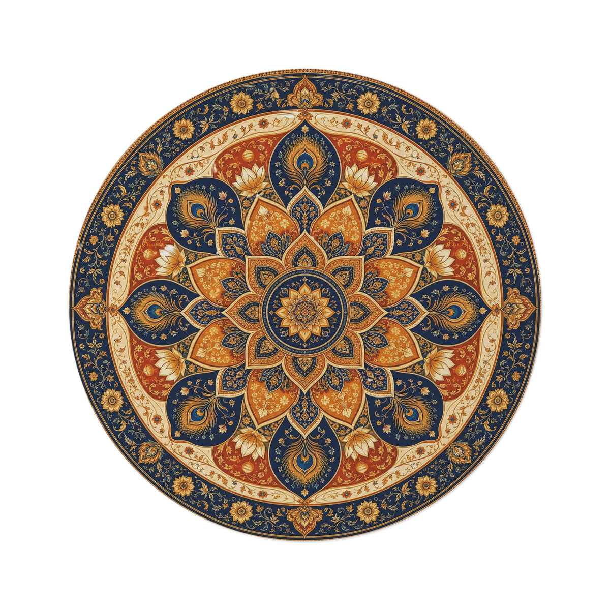 Bohemian Mandala Round Rug | Floral Medallion Area Rug Printify
