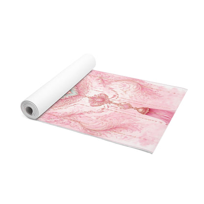 Pink Heart Mandala Foam Yoga Mat | Sacred Lotus Tassel Design - Best Yoga Mats for Home Workouts