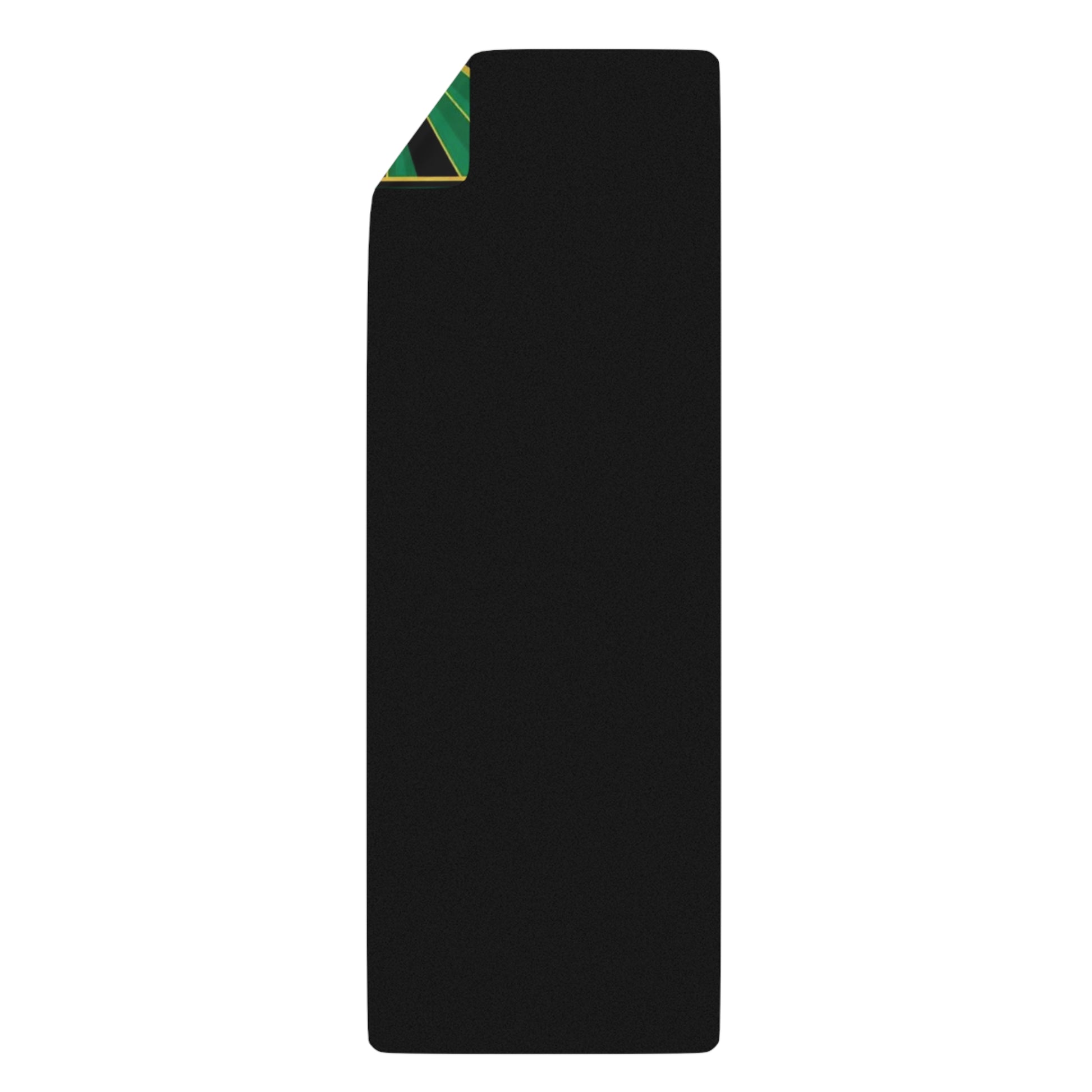 Green Art Deco Fan Rubber Yoga Mat | Geometric Sunburst Design - Best Yoga Mats for Home Workouts