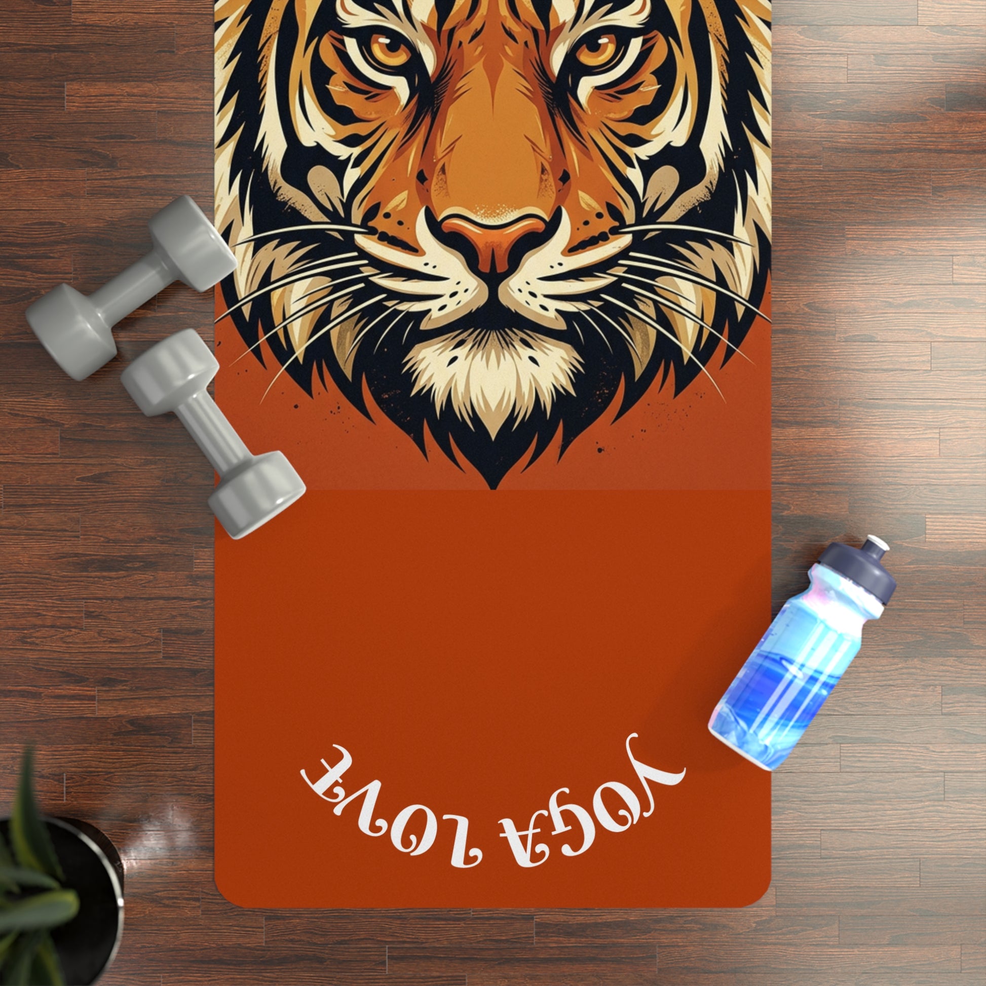 YOGA LOVE black yoga mat | rubber yoga mat, minimalist yoga design Printify