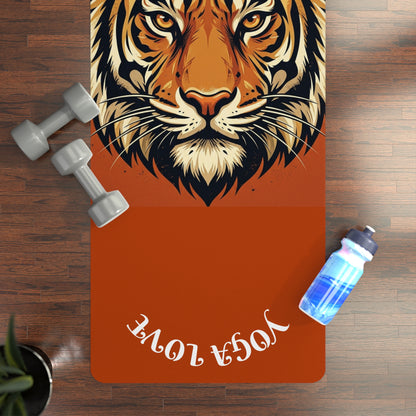 YOGA LOVE black yoga mat | rubber yoga mat, minimalist yoga design Printify