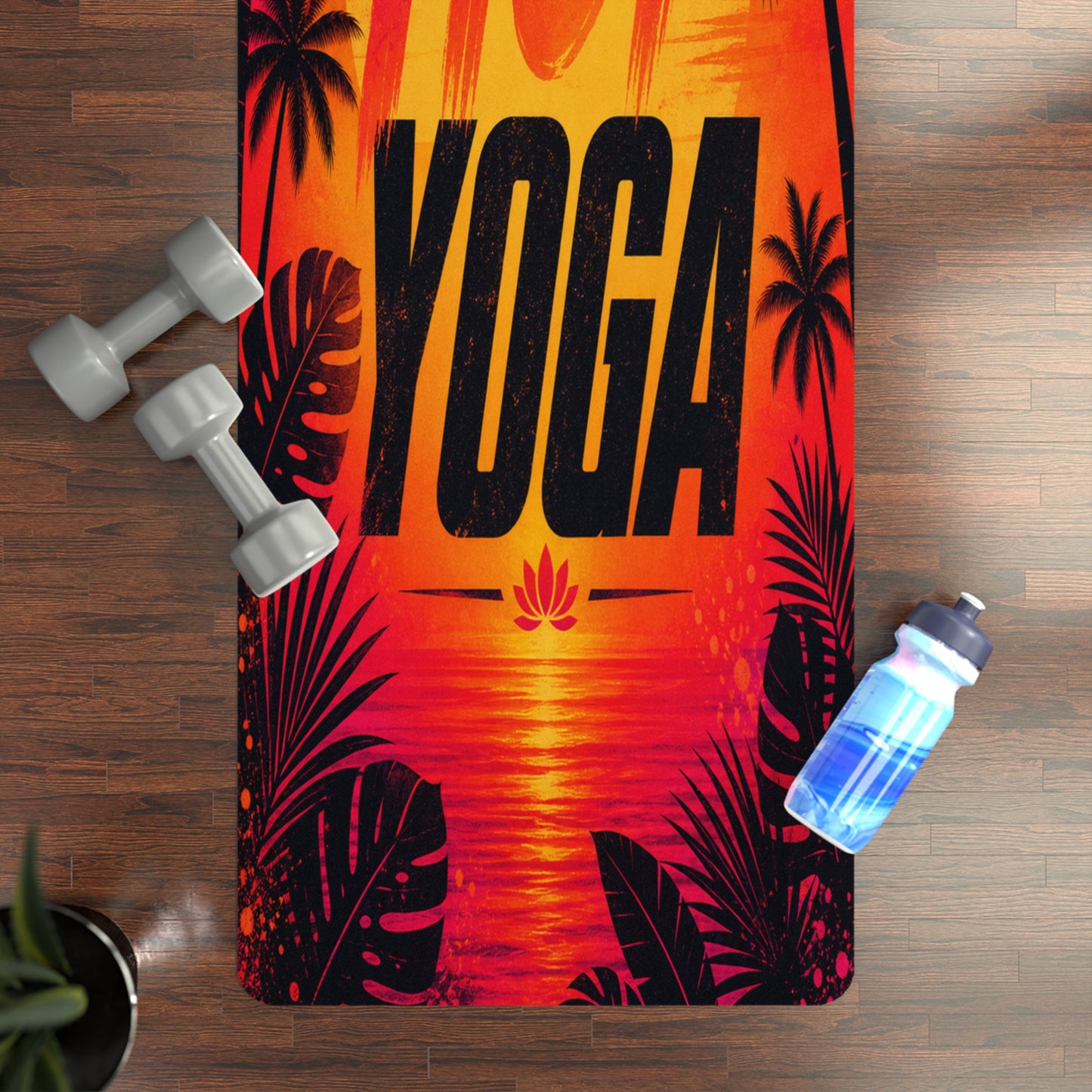Best Non-Slip Yoga Mat for Home Workouts & Daily Practice | Tropical sunset hot yoga mat | Tropical Sunset Hot Yoga Mat - Best Yoga Mats for Home Workouts