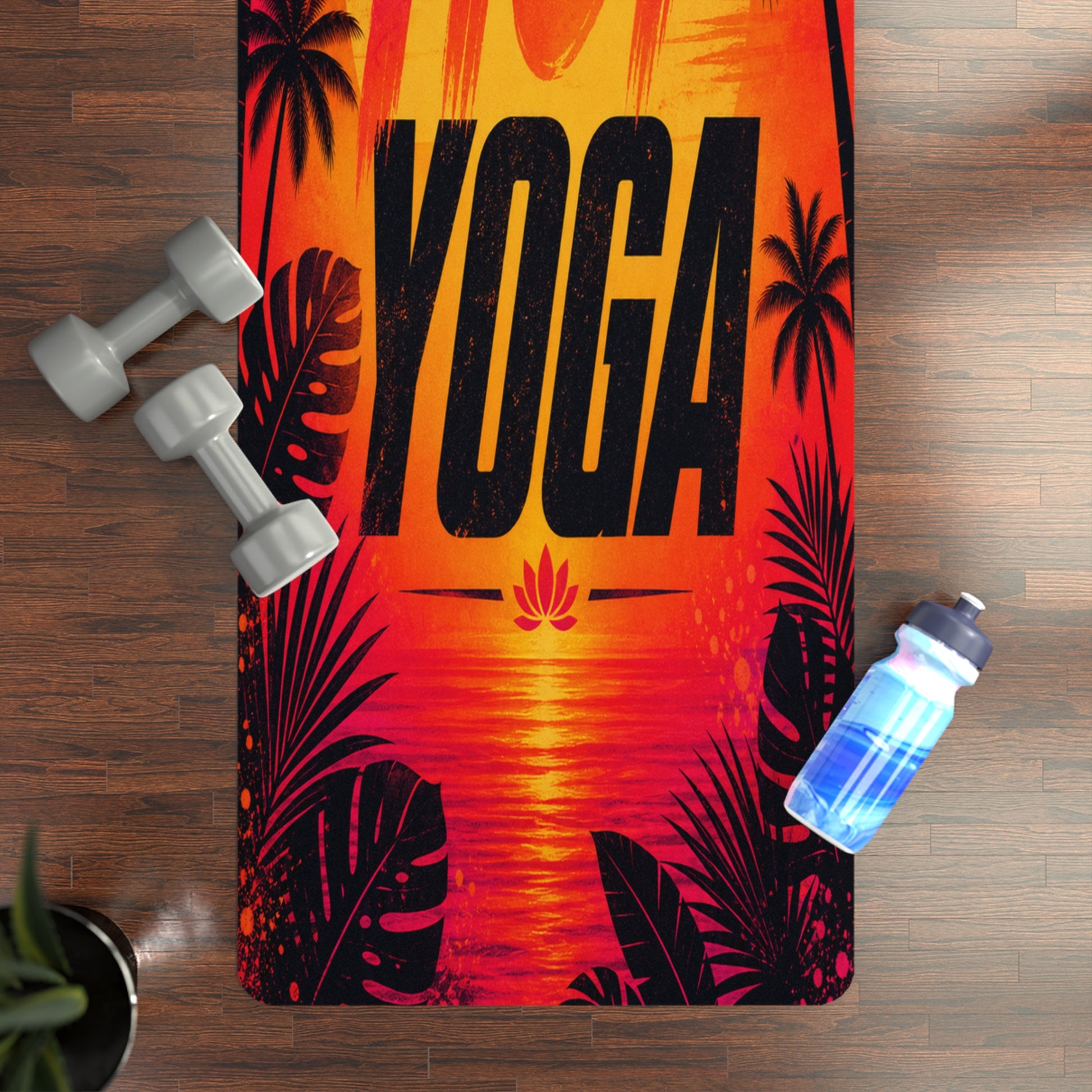 Best Non-Slip Yoga Mat for Home Workouts & Daily Practice | Tropical sunset hot yoga mat | Tropical Sunset Hot Yoga Mat - Best Yoga Mats for Home Workouts