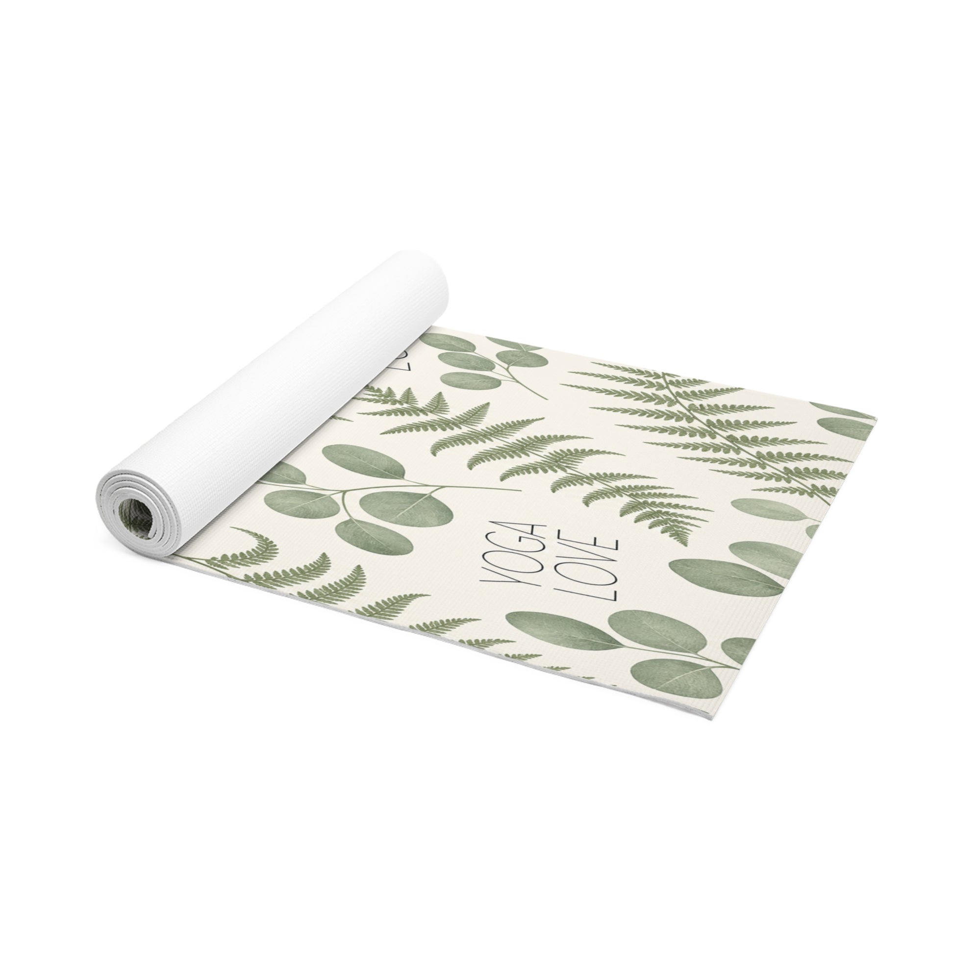 Yoga Love Ferns Pattern Yoga Mat | Botanical Exercise Mat - Best Yoga Mats for Home Workouts
