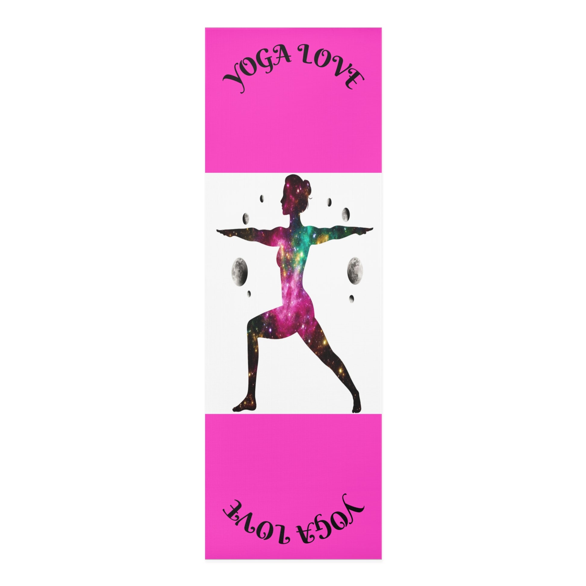 Galaxy Warrior Pose Foam Yoga Mat | Pink Yoga Love Design | Gift For Her - Best Yoga Mats for Home Workouts