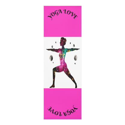 Galaxy Warrior Pose Foam Yoga Mat | Pink Yoga Love Design | Gift For Her - Best Yoga Mats for Home Workouts