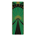 Green Art Deco Fan Rubber Yoga Mat | Geometric Sunburst Design