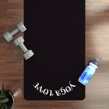 YOGA LOVE black yoga mat | rubber yoga mat, minimalist yoga design - Best Yoga Mats for Home Workouts