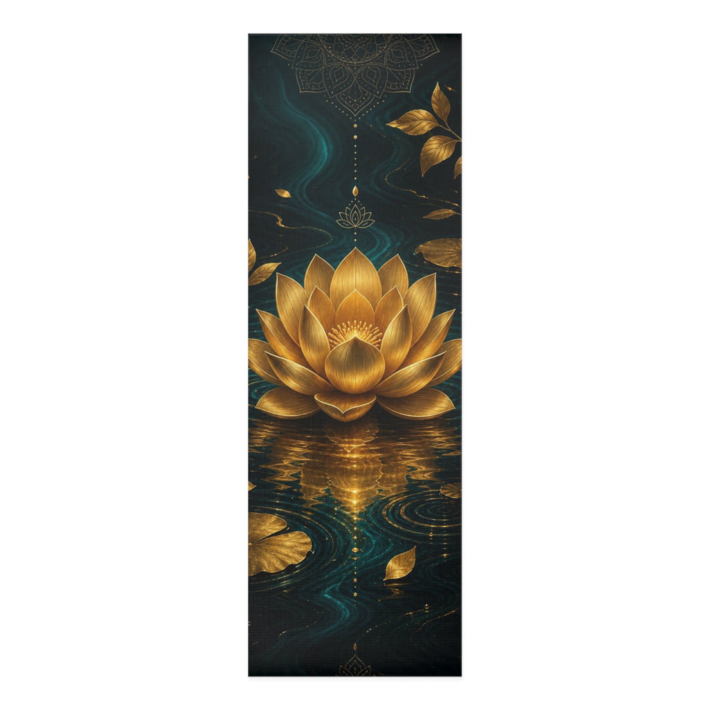 Golden Lotus Meditation Foam Yoga Mat | Lotus Flower Mandala Design Printify