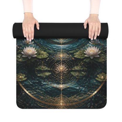 Sacred Geometry Lotus Tree Rubber Yoga Mat | Spiritual Meditation Mandala Printify