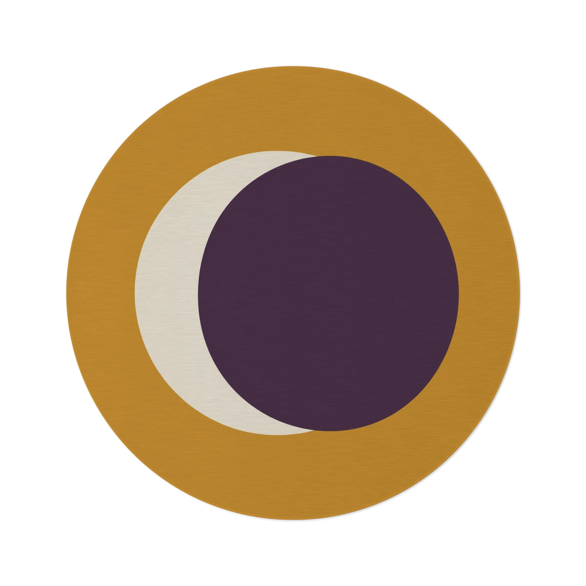 Crescent Moon Graphic Round Rug | Mid Century Modern Earthtones Printify