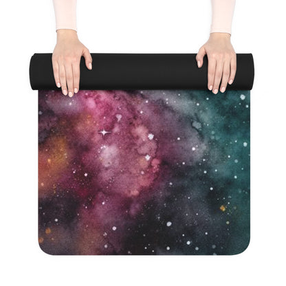 Galaxy Swirl Rubber Yoga Mat | Spiral Nebula Cosmic Design - Best Yoga Mats for Home Workouts