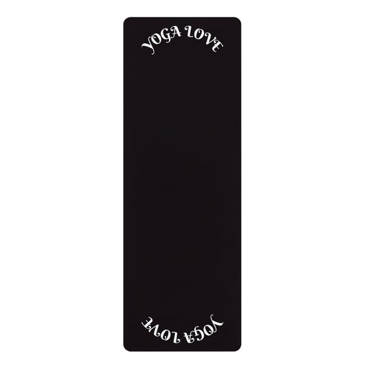 YOGA LOVE black yoga mat | rubber yoga mat, minimalist yoga design - Best Yoga Mats for Home Workouts