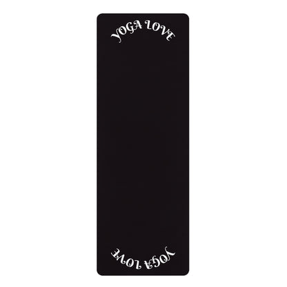 YOGA LOVE black yoga mat | rubber yoga mat, minimalist yoga design - Best Yoga Mats for Home Workouts