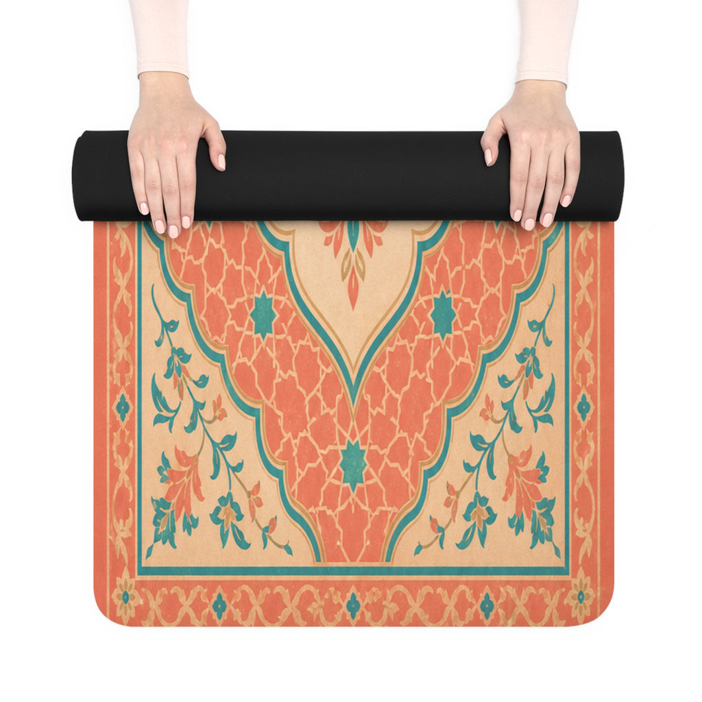 Yoga Love mandala pattern Rubber Yoga Mat | boho floral mat