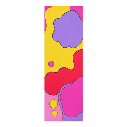 Abstract Colorful Blobs Foam Yoga Mat | Bright Pink Purple Yellow Shapes - Best Yoga Mats for Home Workouts