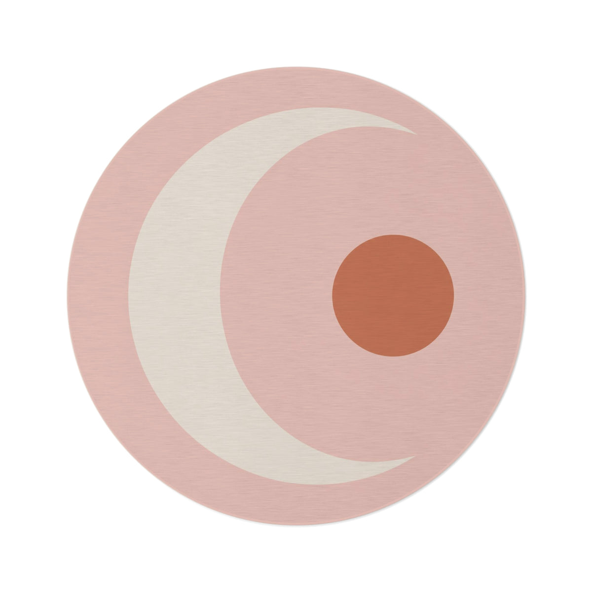 Crescent Moon and Sun Round Rug | Boho Pink Nursery Floor Mat Printify